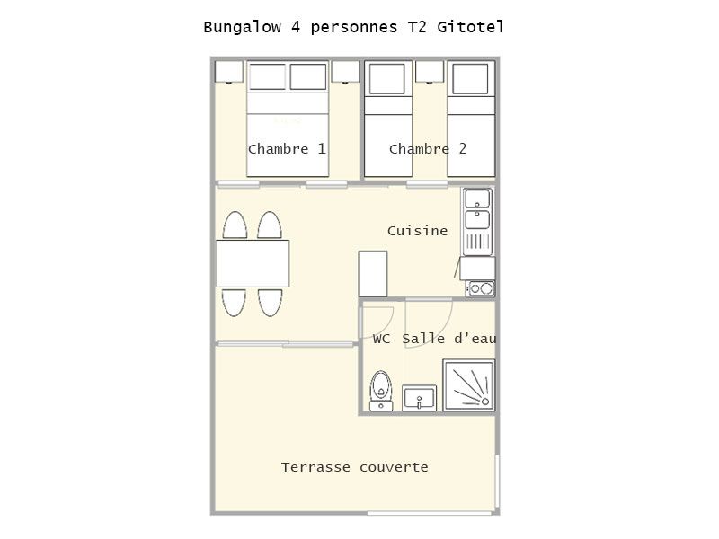 Bungalow 4pers T2 Gitotel 00